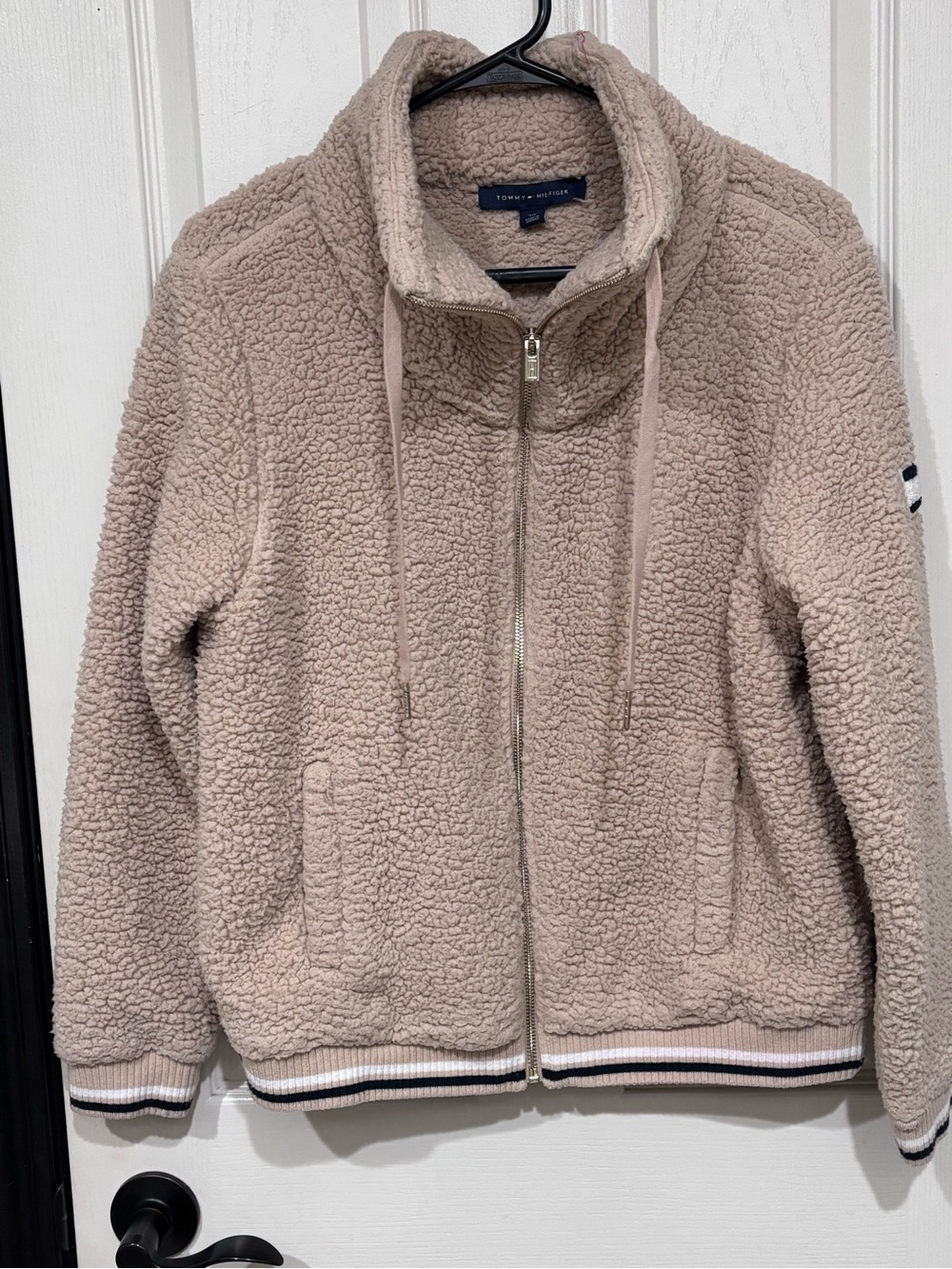 Tommy Hilfiger Taupe Teddy Sherpa Zip Jacket